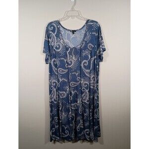 Sami And Joe Princess Cut Outside Seams Damask Short Sleeve Dress Plus Size 3X